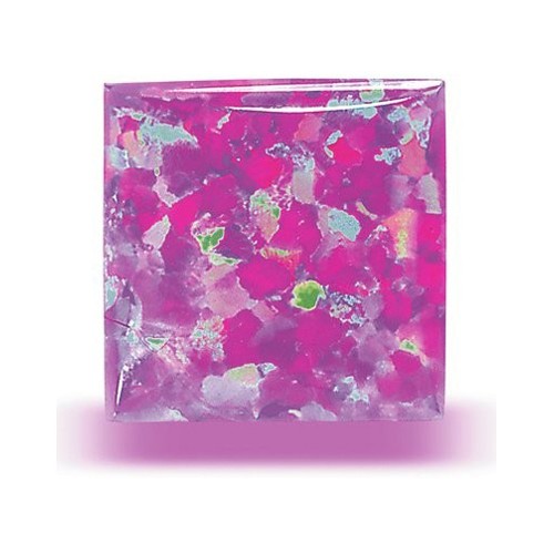 Opal-Imitation, carré, Cabochon, pink, 8 x 8 mm - 1 Stück
