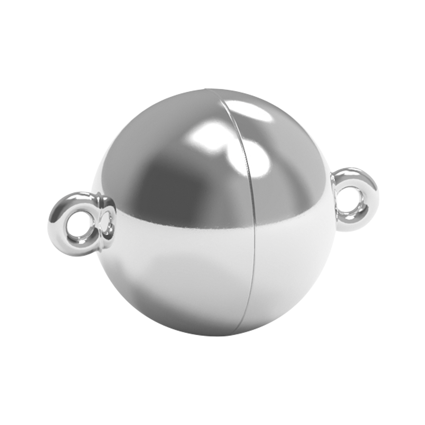 Goldplus Magnetic Clasp, Ball, 585WG Polished, ø 14 mm - 1 piece
