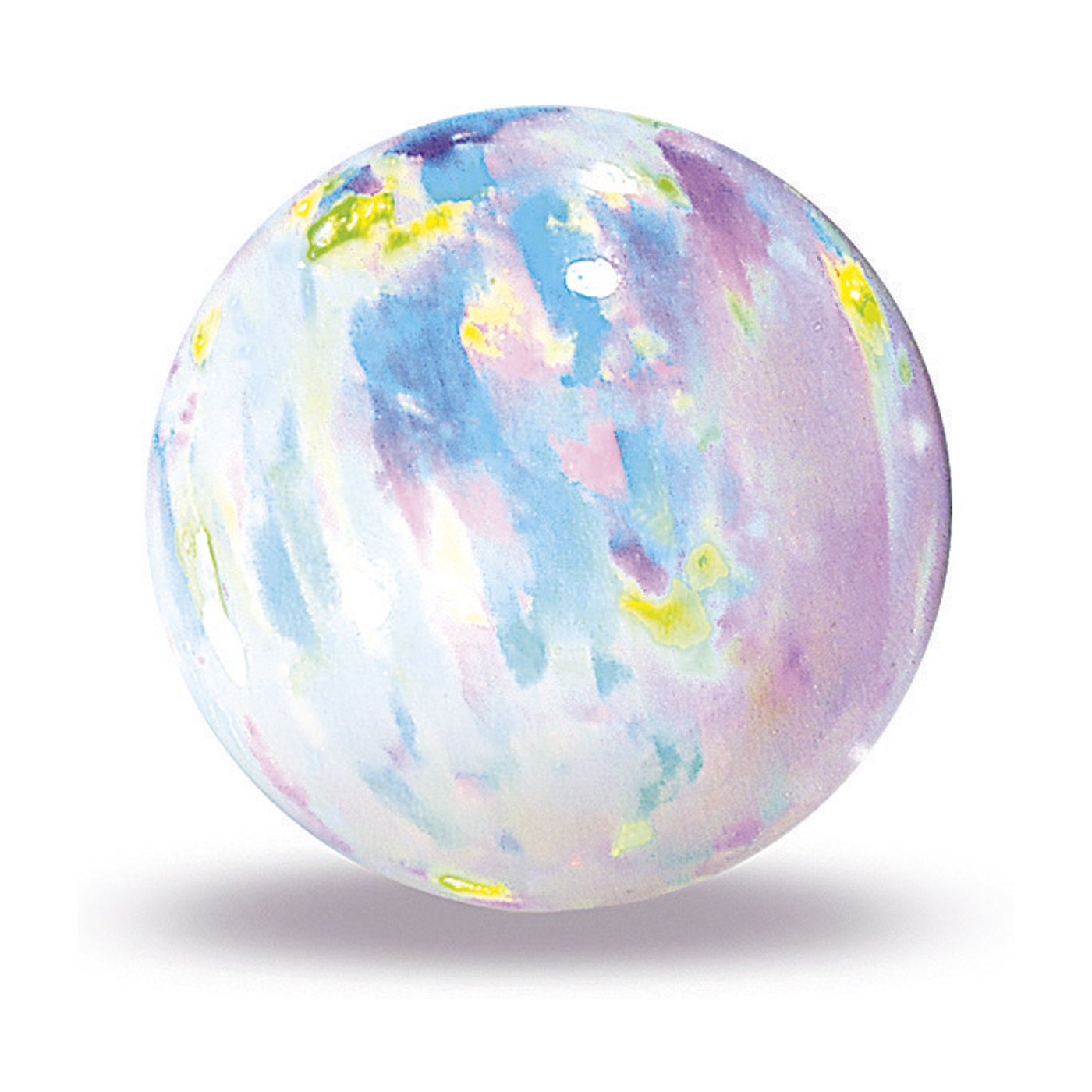 Opal Imitation Ball, White, ø 8 mm, Drilled Through - 1 piece