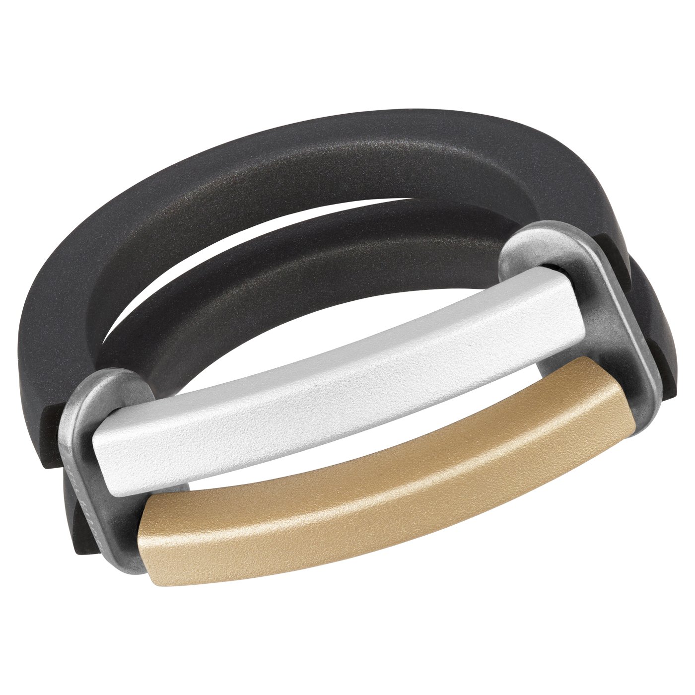 Ring, Kautsch. mit elox. Alu, 2-rhg, W 56, rosé-silber - 1 Stück
