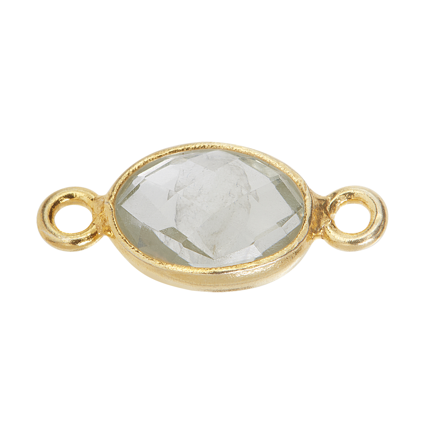 Schmuckverbinder, 925 Ag verg., Grüner Amethyst, 11 x 9 mm - 1 Stück Schmuckverbinder, 925 Ag verg., Grüner Amethyst, 11 x 9 mm - 1 Stück