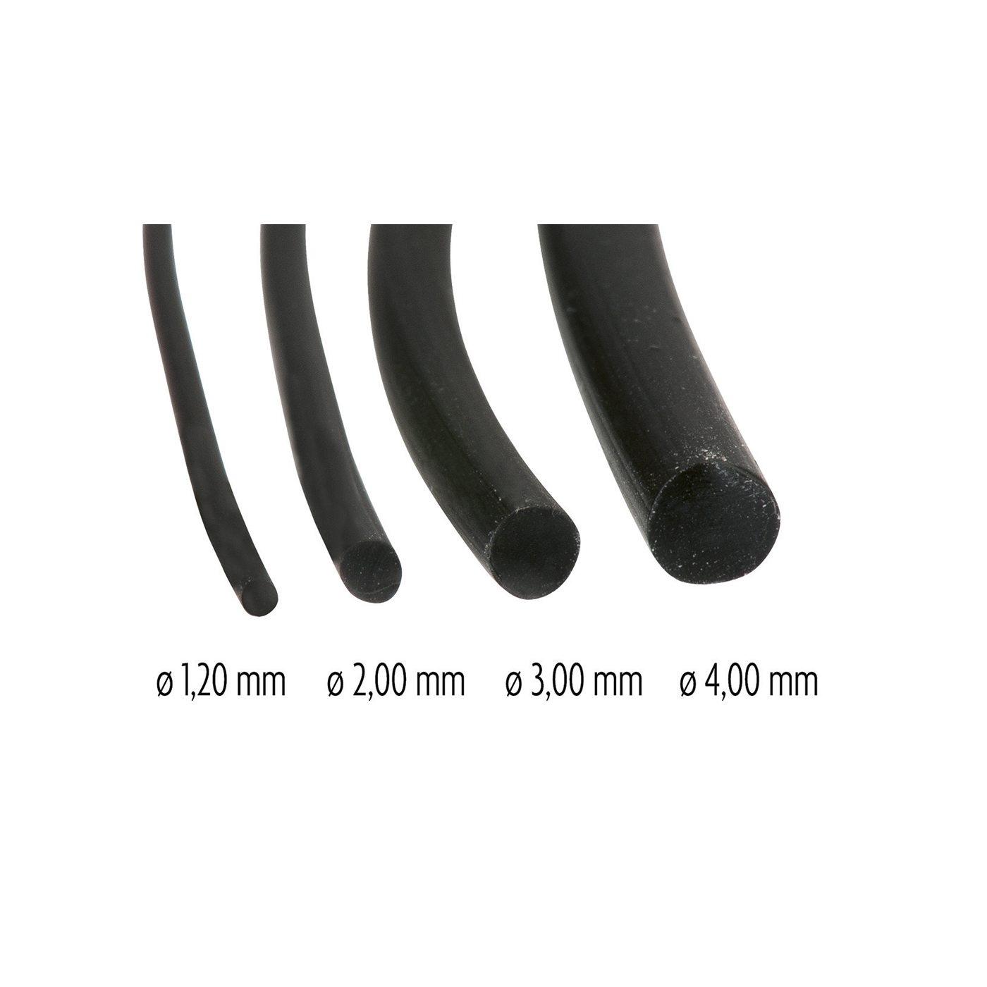 Kautschukschnur, schwarz, ø 3,0 mm, 1 m - 1 m Kautschukschnur, schwarz, ø 3,0 mm, 1 m - 1 m