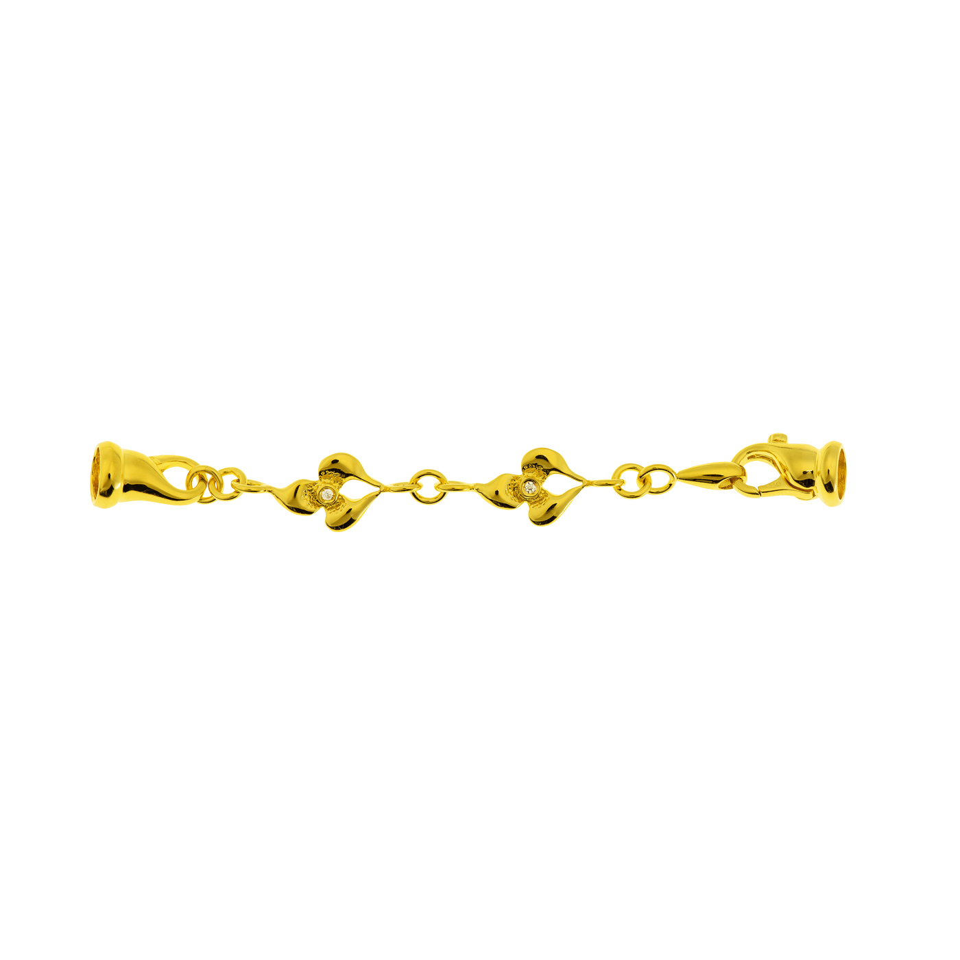 Elongation Chain, 925Ag Gold-Plated, 77 mm, Floral - 1 piece