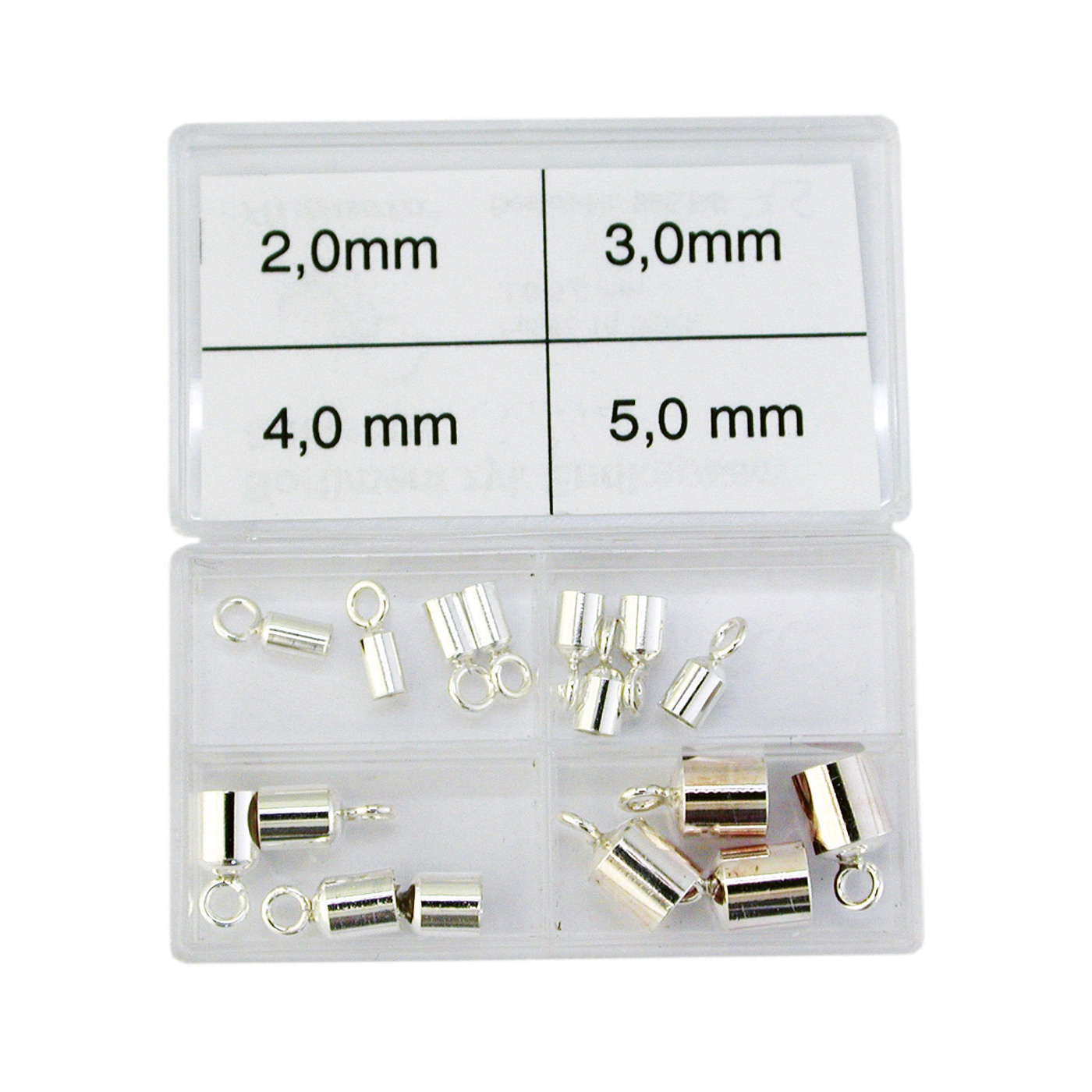 End Caps, Cylinder, 925Ag - 1 assortment