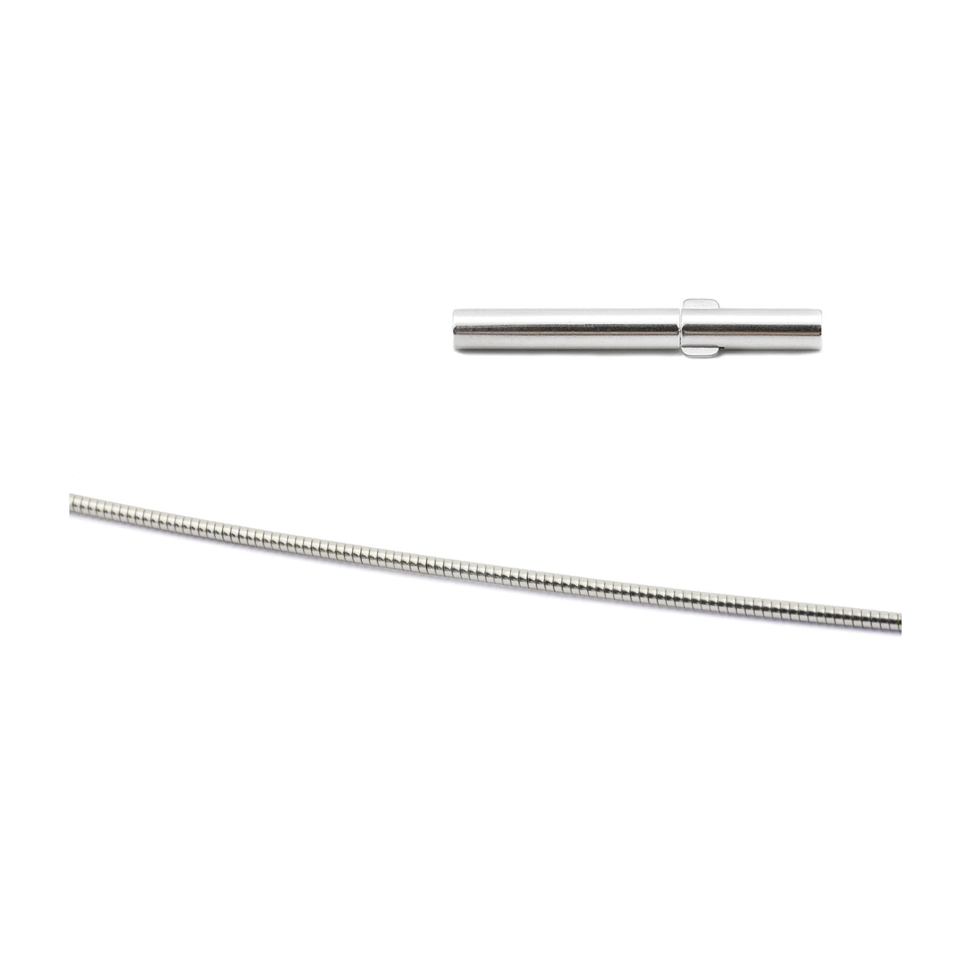 Elastic Omega Necklace, 925Ag, ø 0.8 mm, 45 cm - 1 piece