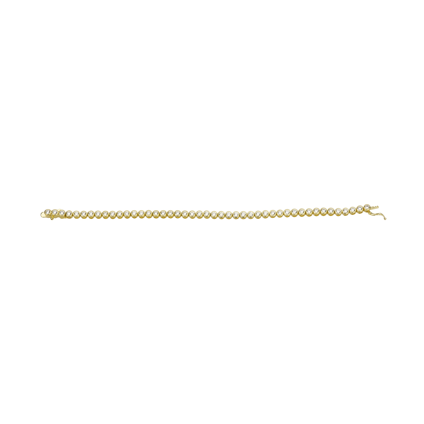 Armband, 925 Ag vergoldet, Länge 19 cm, Zirkonia weiß - 1 Stück