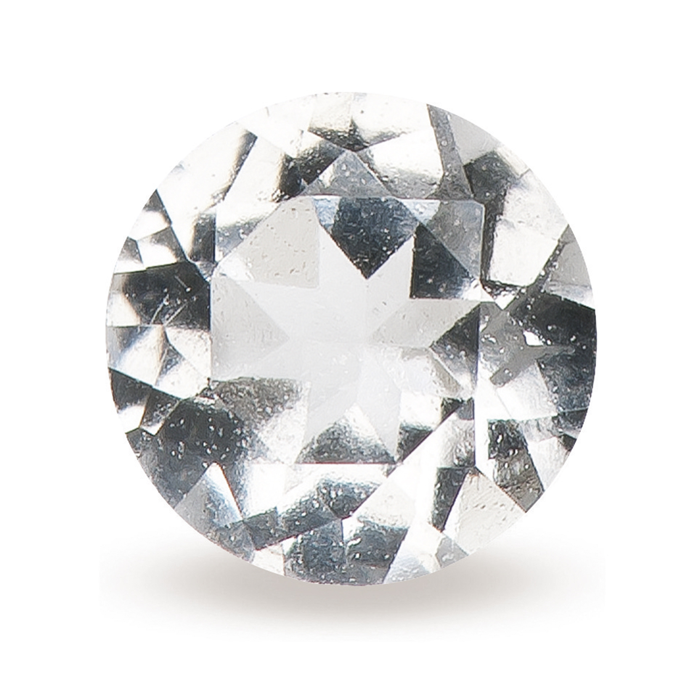 Topaz, Round, White, ø 2.50 mm - 5 pieces