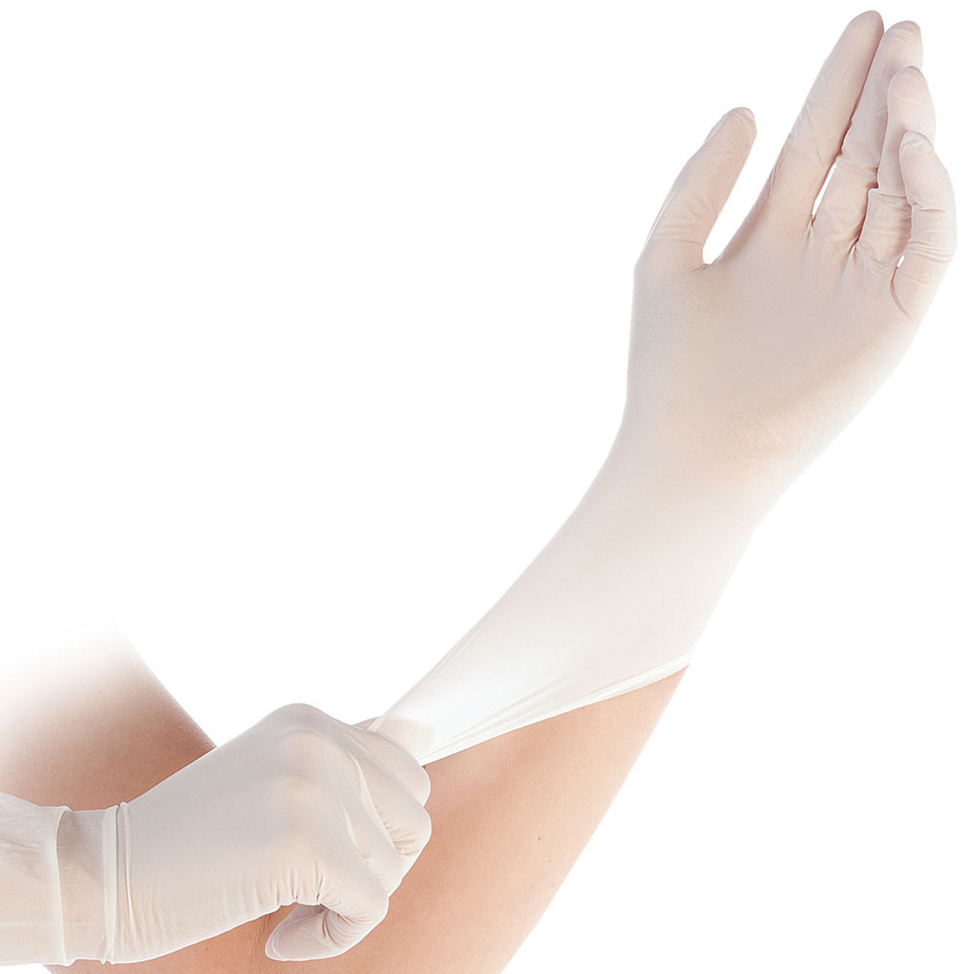 Hygostar Safe Light Nitrile Gloves, size L, white - 100 pieces