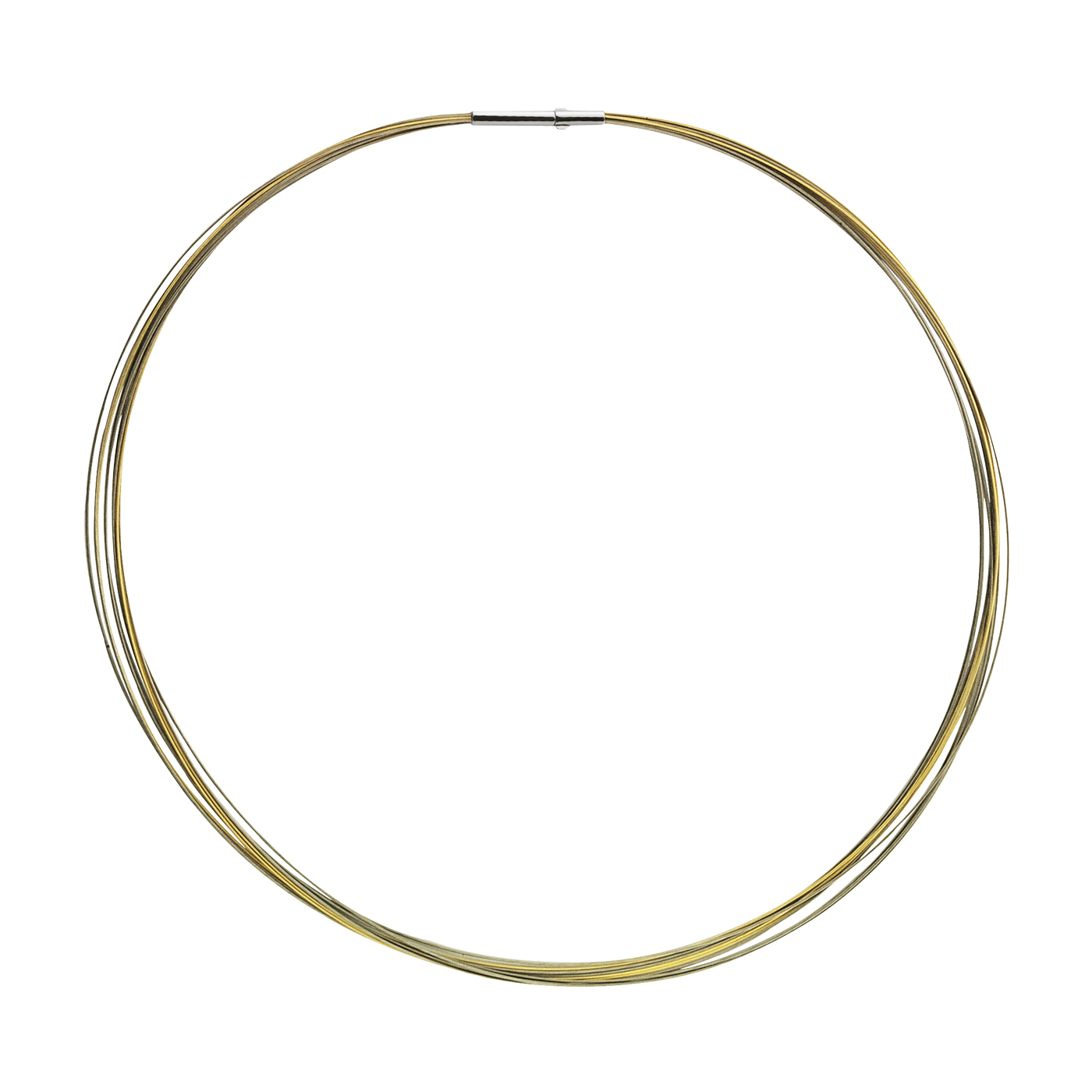 Rope Necklace, 12 Rows, Bicolour, Double Clip, ø 0.5 mm,45cm - 1 piece