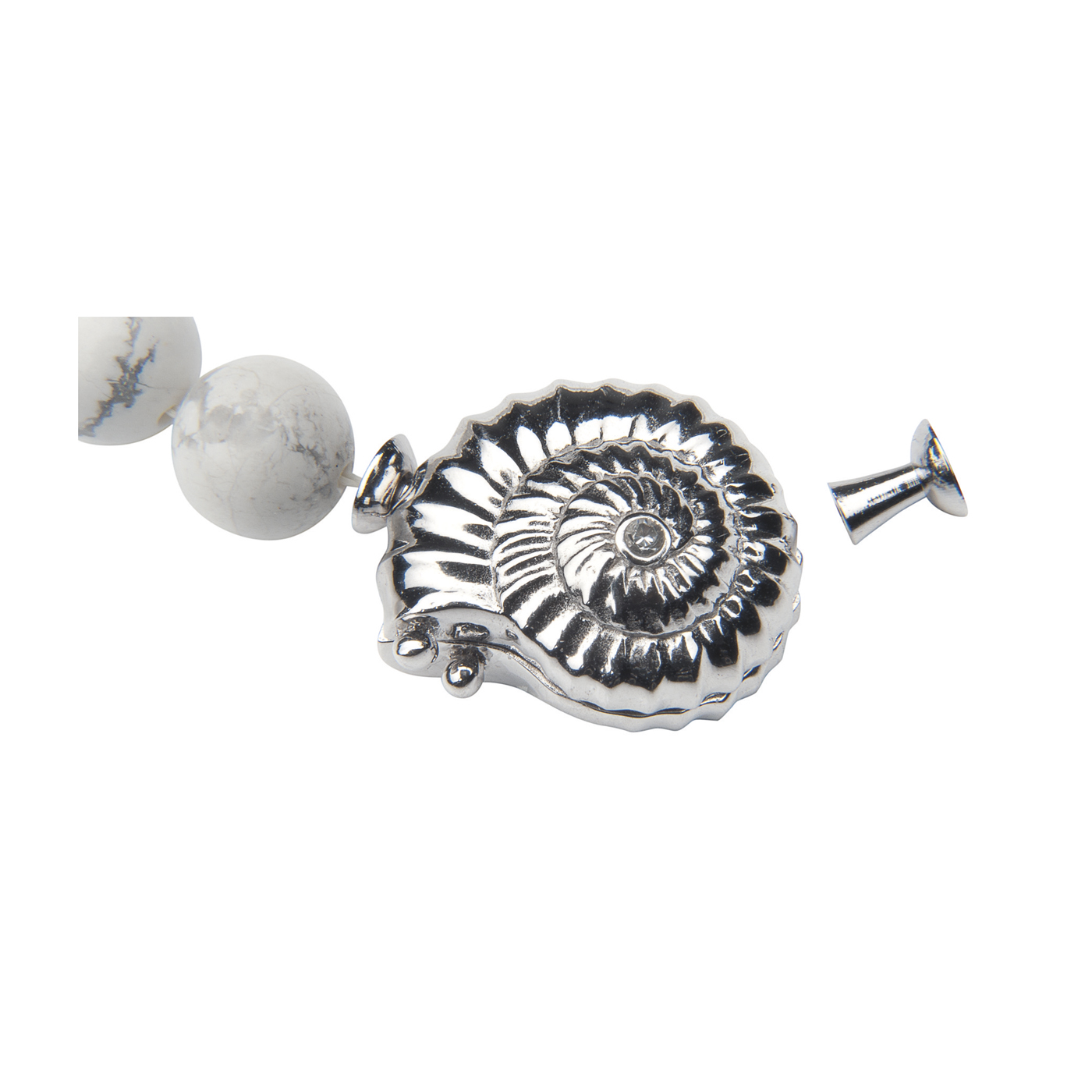 Front Fastening Clasp, Snail, 925Ag, 10.4 x 18.2 mm - 1 piece