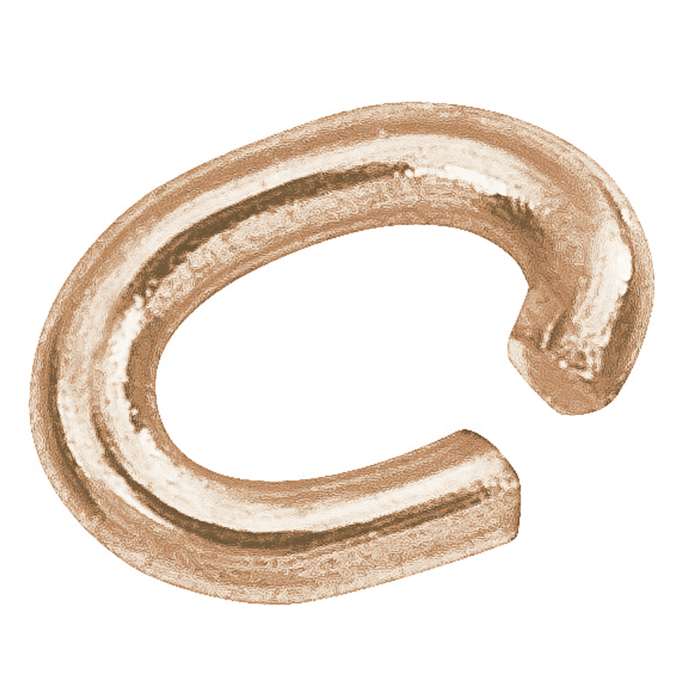 Binderinge, Doublé rosé, oval, ø 3 mm, Draht-ø 0,6 mm - 1 Stück