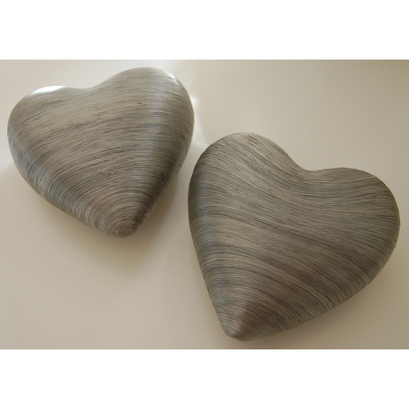 Deko-Herzen, silber/grau, 120 mm - 3 Stück Deko-Herzen, silber/grau, 120 mm - 3 Stück