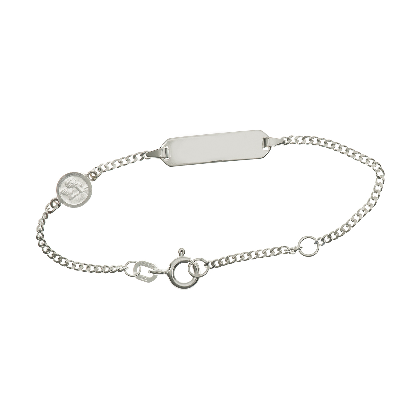 Identity Curb Bracelet, 925Ag, 12-14 cm, Guardian Angel - 1 piece