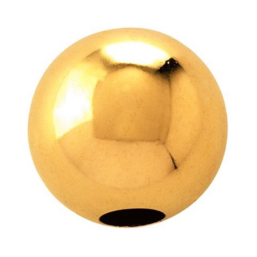 2-Hole Ball, Rolled Gold Polished, ø 5 mm - 1 piece
