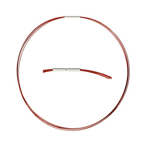 Steel Cable Neck Wire, Red, 5-Strand, 45 cm - 1 piece