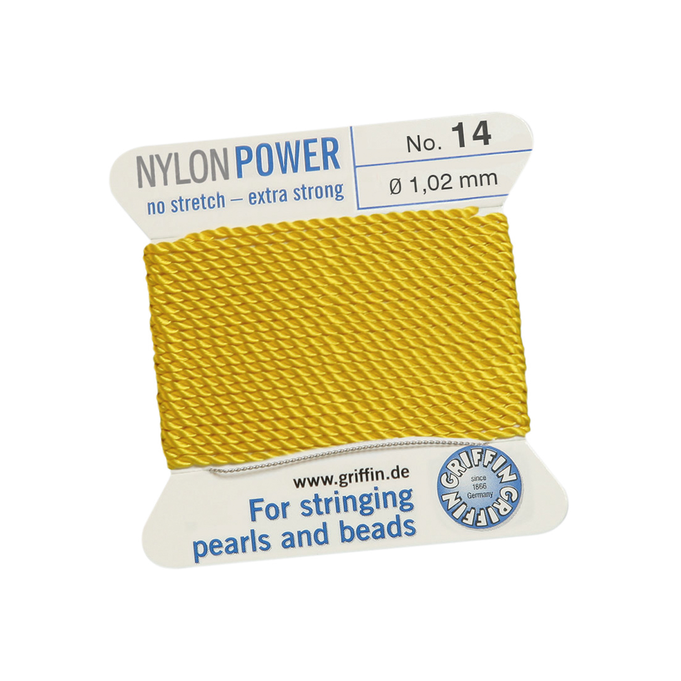 Bead Cord NylonPower, Light Yellow, No. 14 - 2 m