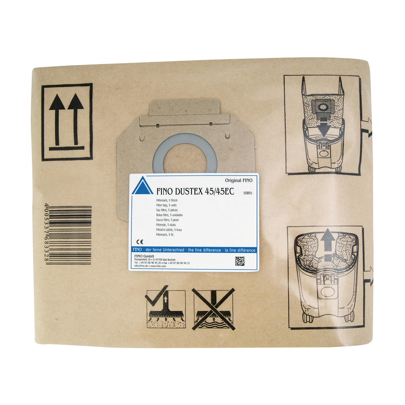 Filter Bags, for FINO DUSTEX 45 - 5 pieces