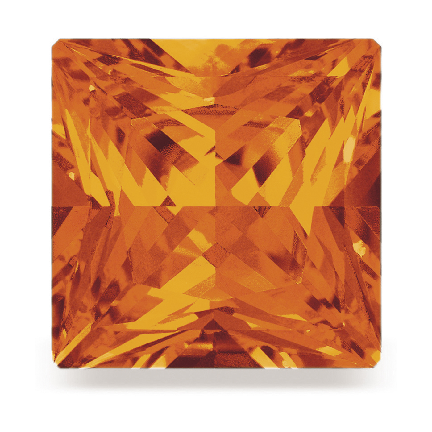 Swarovski Topas, carré, facettiert, orange, 2,5 x 2,5 mm - 1 Stück