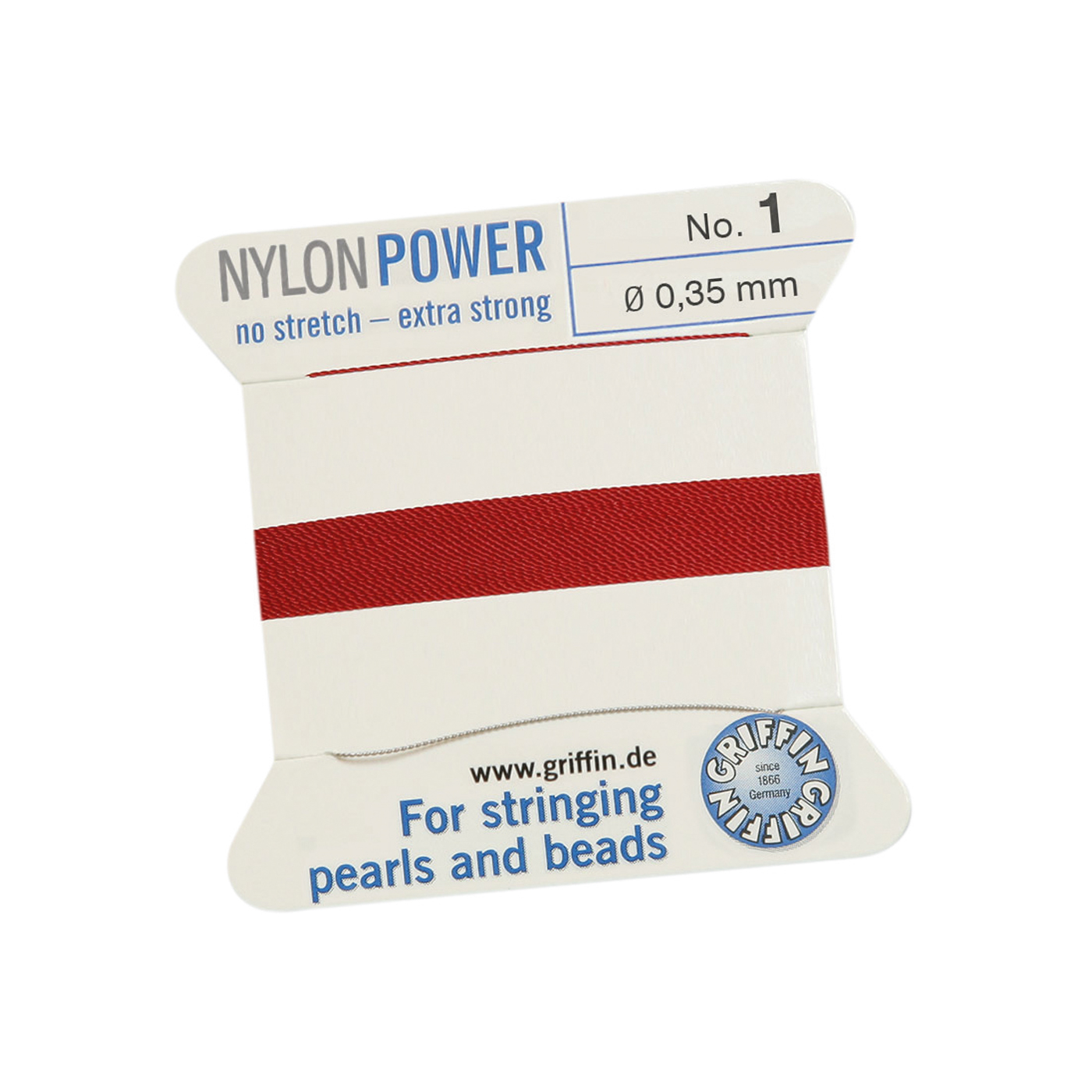 Bead Cord NylonPower, Garnet Red, No. 1 - 2 m