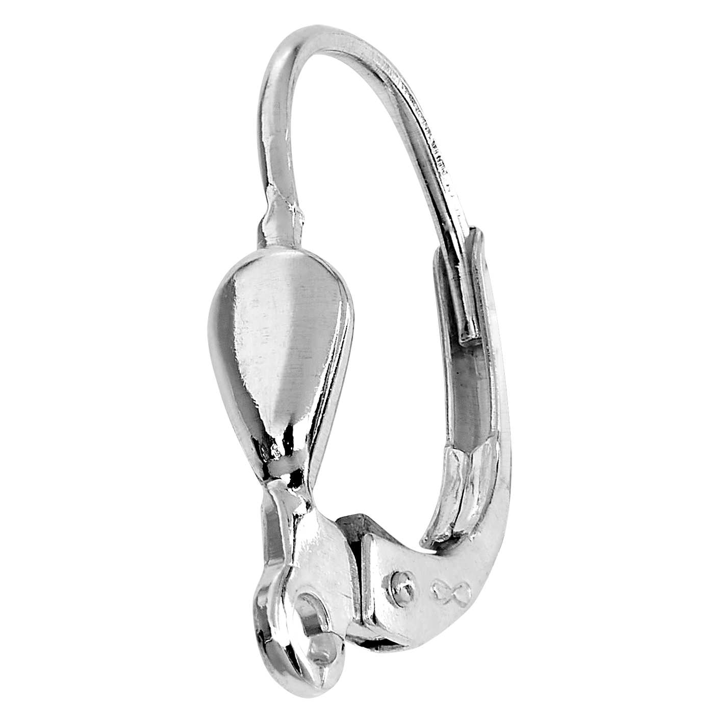 French Clip, 585WG, 8.5 x 13.5 mm, Smooth, Lug Longitudinal - 1 piece