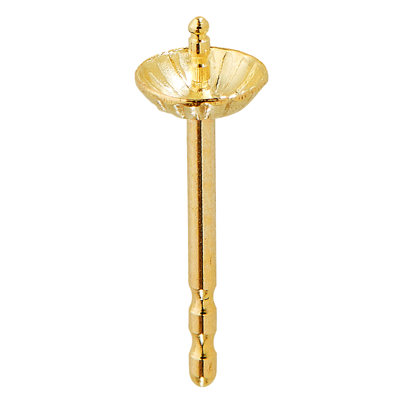 Ohrstecker, 333 G, mit Perlschale gerieft, ø 4 mm - 1 Stück