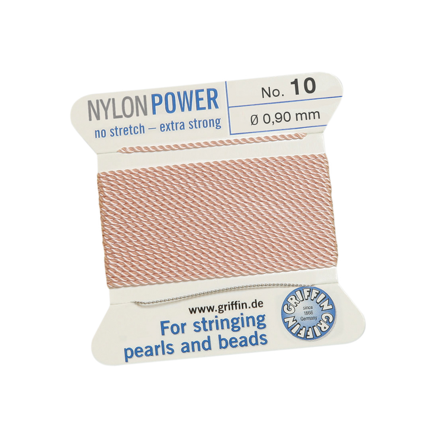 Bead Cord NylonPower, Light Pink, No. 10 - 2 m