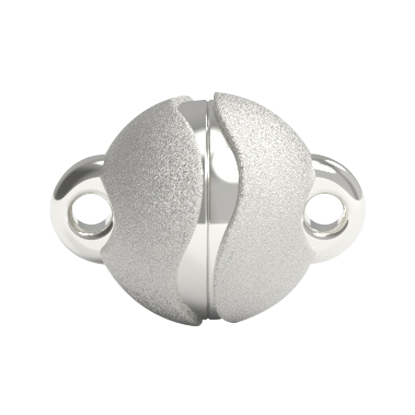 Langer Magnetschließen Magnetschließe "Wave", 925 Ag / 925 Ag, Kugel, ø 10 mm - 1 Stück