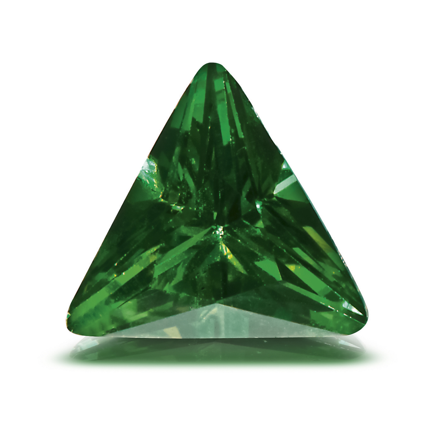 Zirconia, Triangular, Emerald Green, Faceted, 3.00 mm - 5 pieces