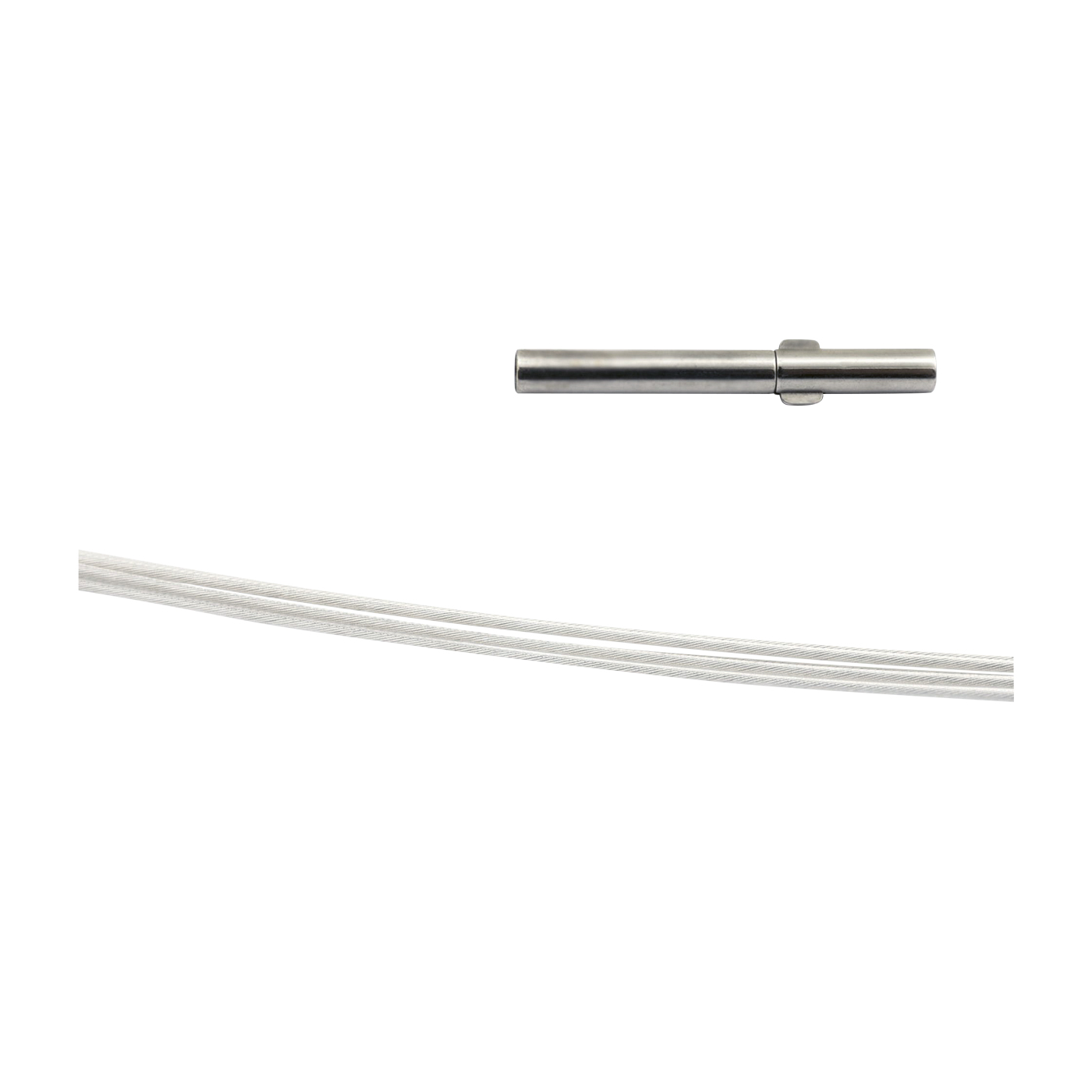 Seilcollier "Plus Cable", ES versilbert, 5-reihig, ø 45 cm - 1 Stück