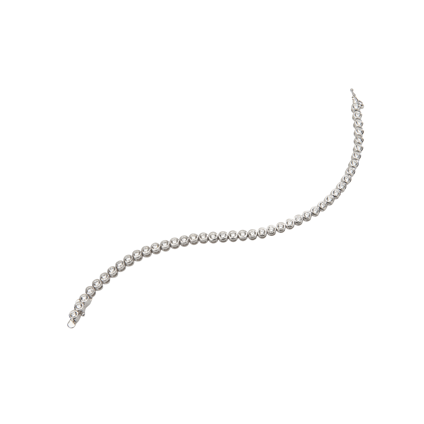 Armband, 925 Ag rhodiniert, Länge 19 cm, Zirkonia weiß - 1 Stück