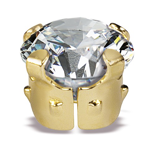 Swarovski Chaton, Messing versilber, mit Zirkonia, weiß, ø 1,5 mm - 1 Stück