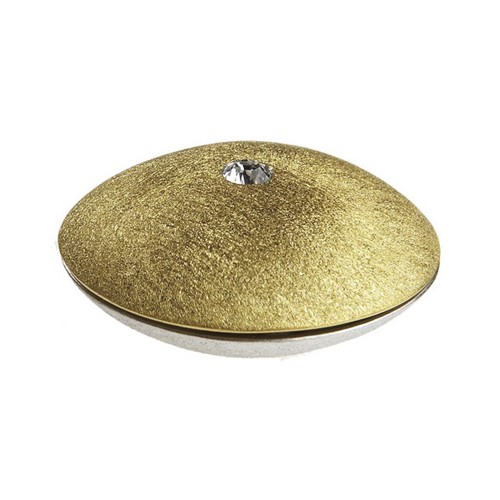 Magnetic Clasp, Lense, 925Ag Bicolour, ø 30mm, with Zirconia - 1 piece