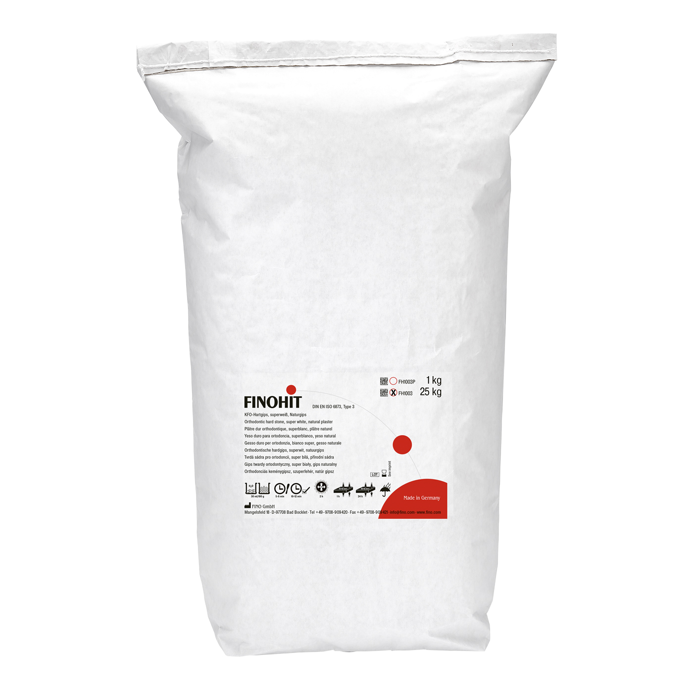 FINOHIT orthodontic hard stone, white - 25 kg