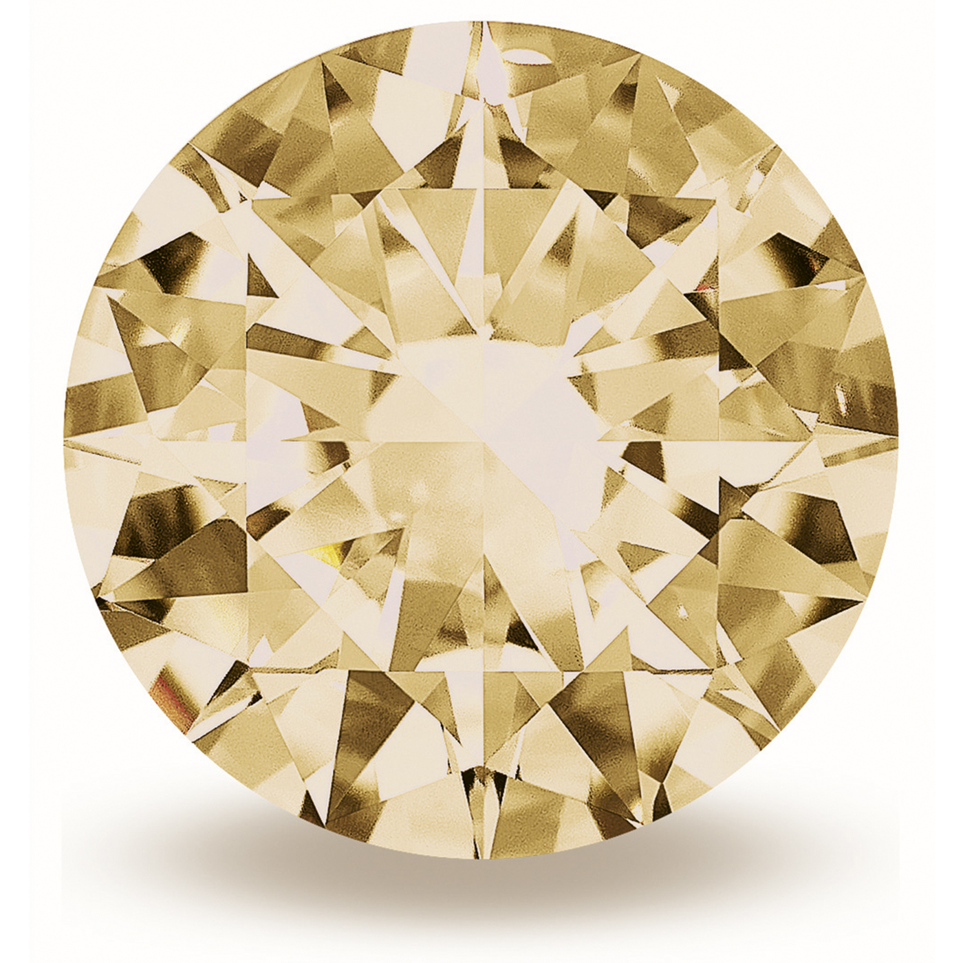 Zirkonia, rund, facettiert, champagner, ø 3,25 mm - 1 Stück