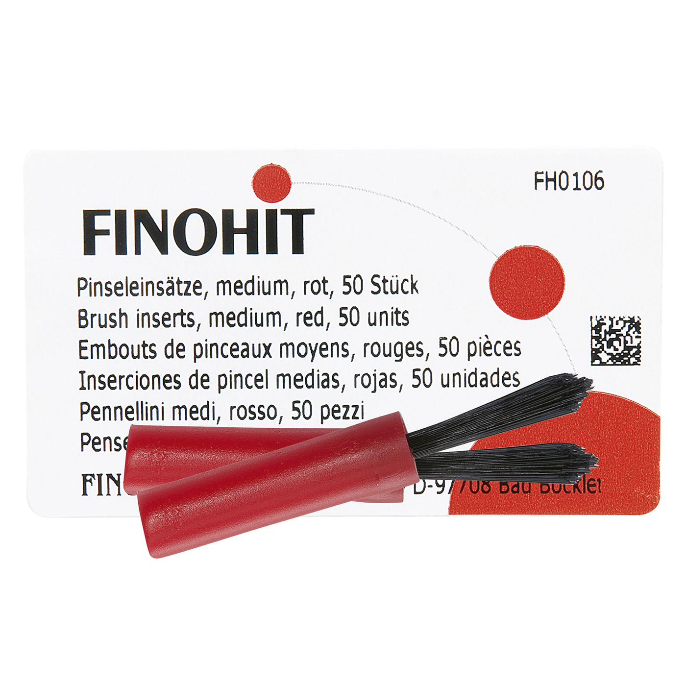 FINOHIT Brush Tips, Medium, Red - 50 pieces