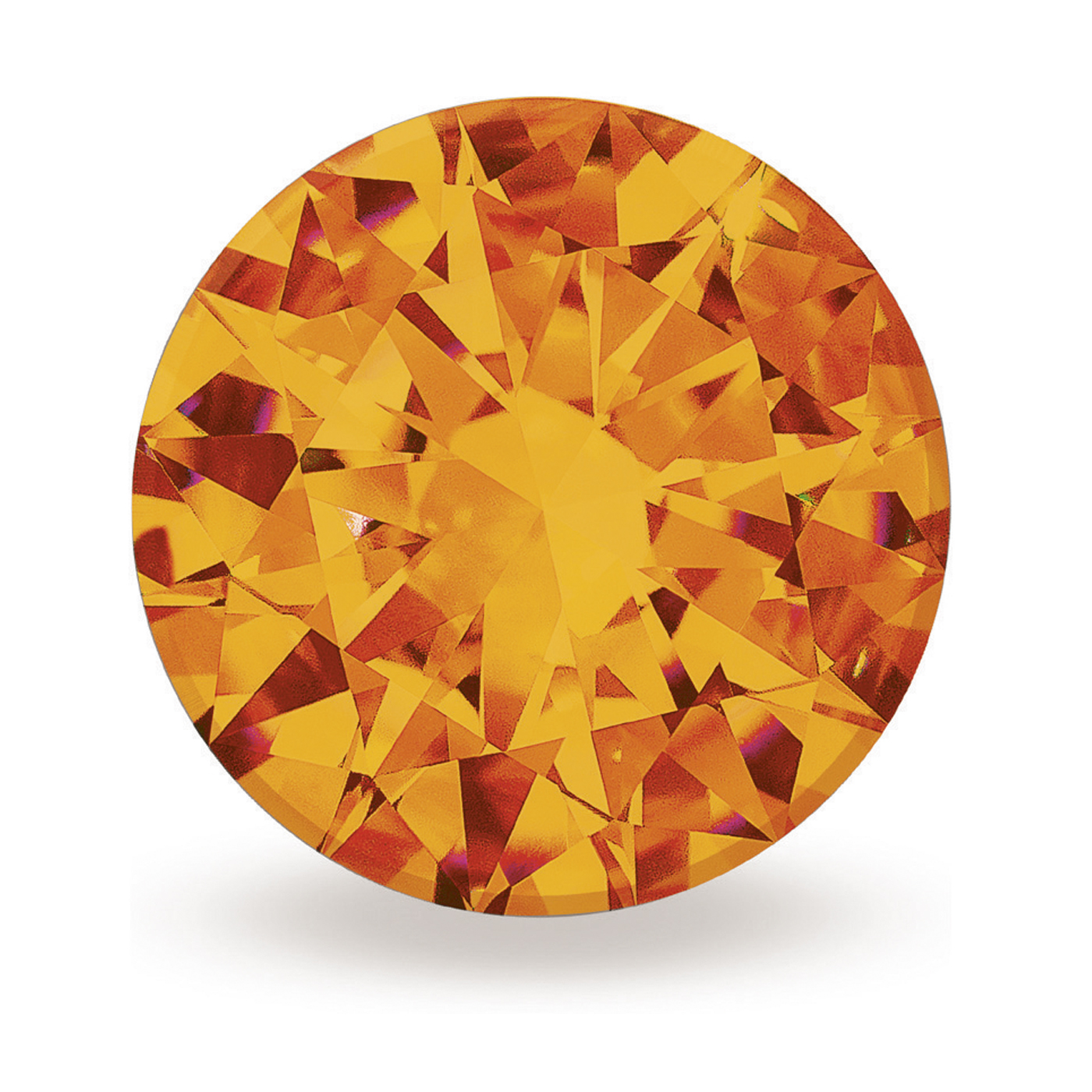 Topaz, Round, Orange, Faceted, ø 1.50 mm - 5 pieces