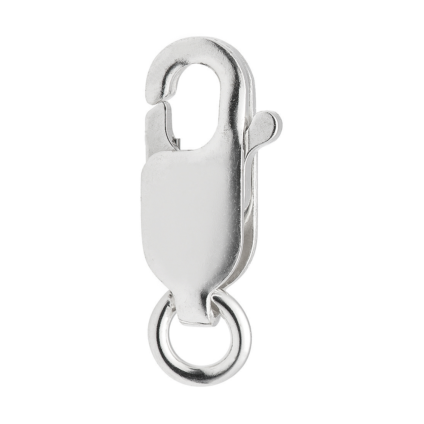 Lobster Clasp, 925Ag, 4 x 10 mm, with Ring - 1 piece