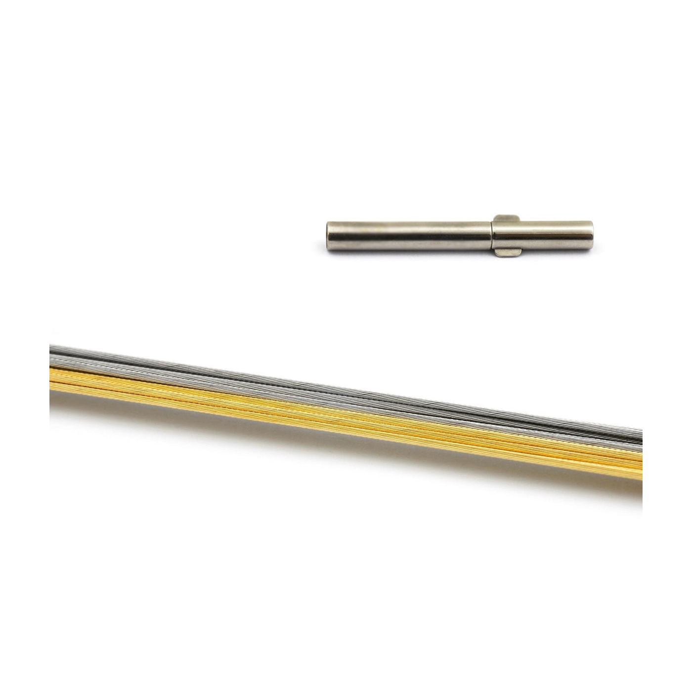 Seilcollier "Cable", ES, bicolor, 5-reihig, ø 0,50 mm, 45 cm - 1 Stück