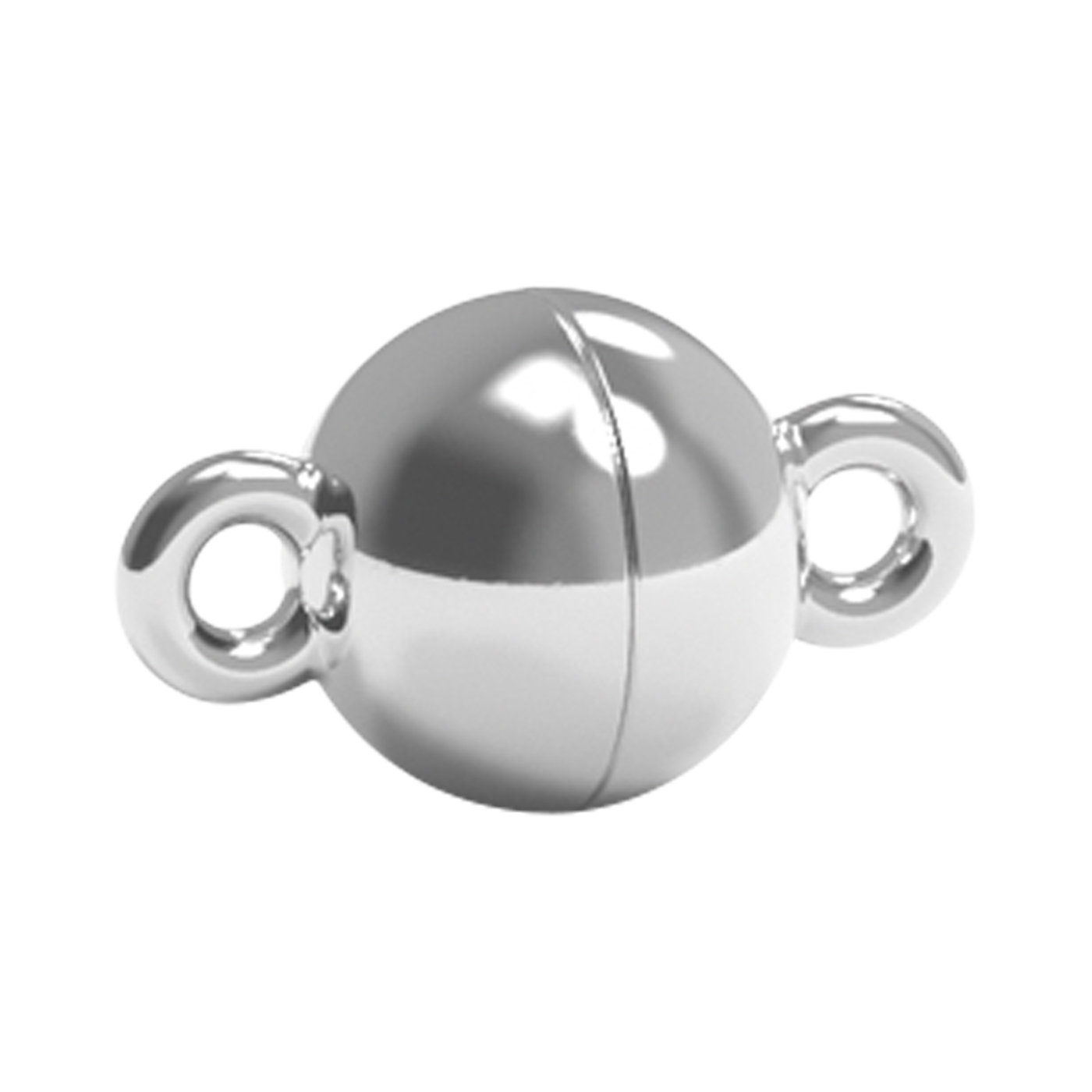 Goldplus Magnetic Clasp, Ball, 750WG Polished, ø 6 mm - 1 piece