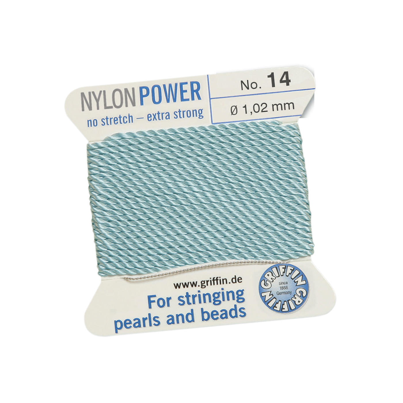 Bead Cord NylonPower Perlseide, türkis, Nr. 14 - 2 m