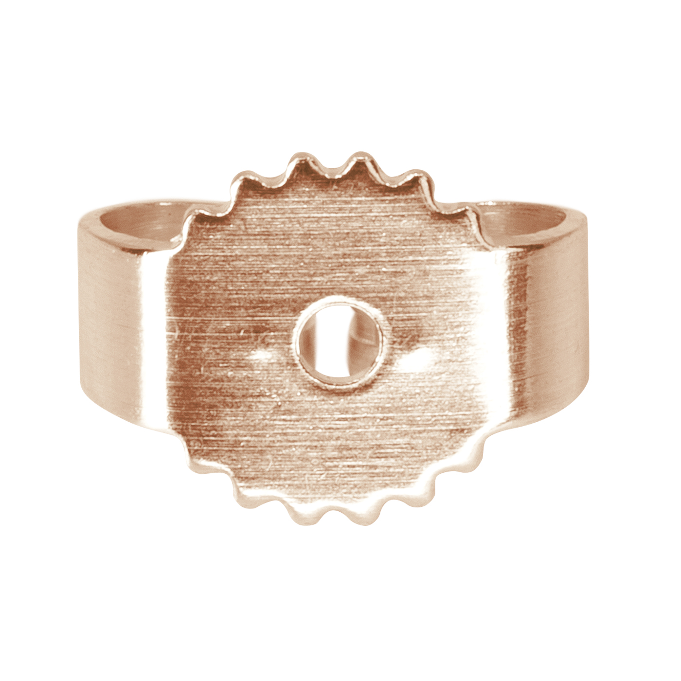 Ohrmutter, 750 RSG, ø 5 mm, gewölbt, geriffeltem Rand - 1 Stück