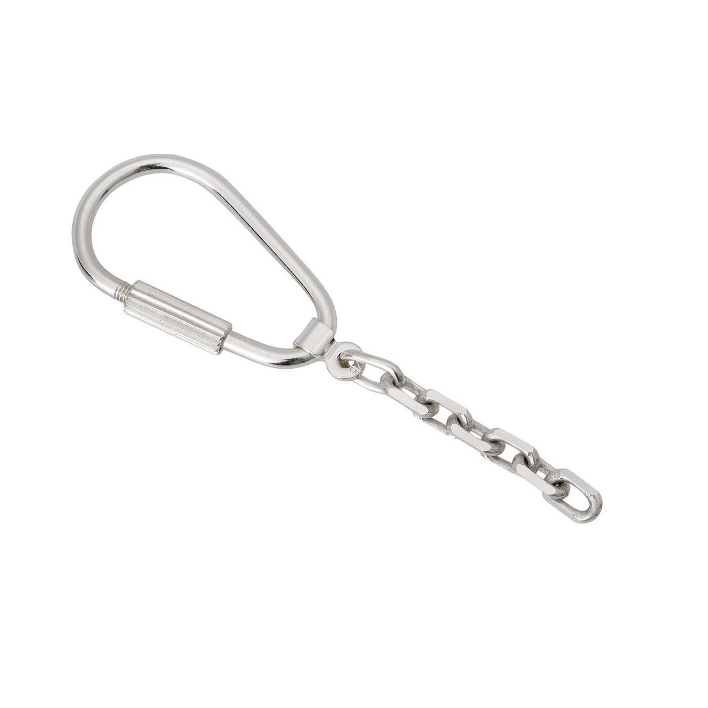 Schlüsselring, 925 Ag, 34 x 20 mm, mit Kette 30 mm - 1 Stück
