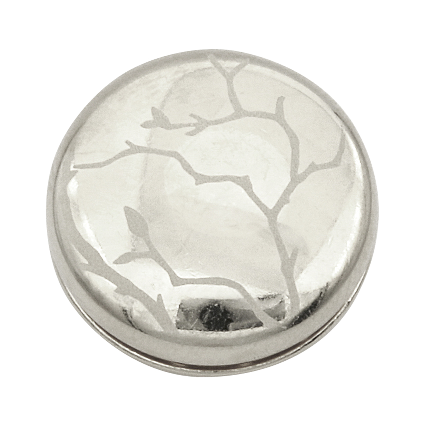 Langer Magnetschließen Magnetschließe "Tree", 925 Ag rhod., Linse, ø 16 mm, matt - 1 Stück Langer Magnetschließen Magnetschließe "Tree", 925 Ag rhod., Linse, ø 16 mm, matt - 1 Stück