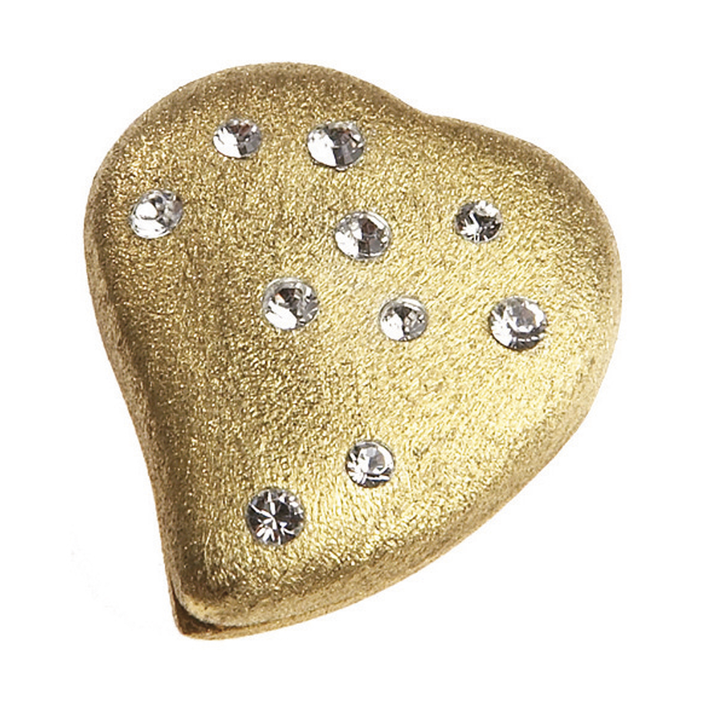 Magnetic Clasp, Heart, 925Ag Gold-Pl., 14x16 mm, w. Zirconia - 1 piece