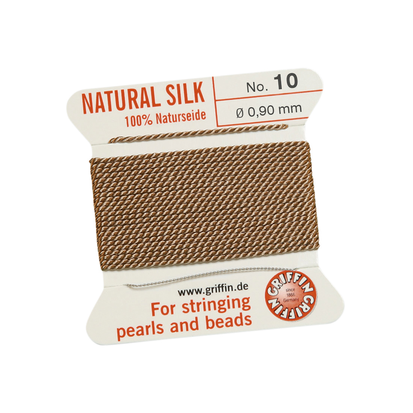 Bead Cord 100% Natur-Perlseide, beige, Nr. 10 - 2 m