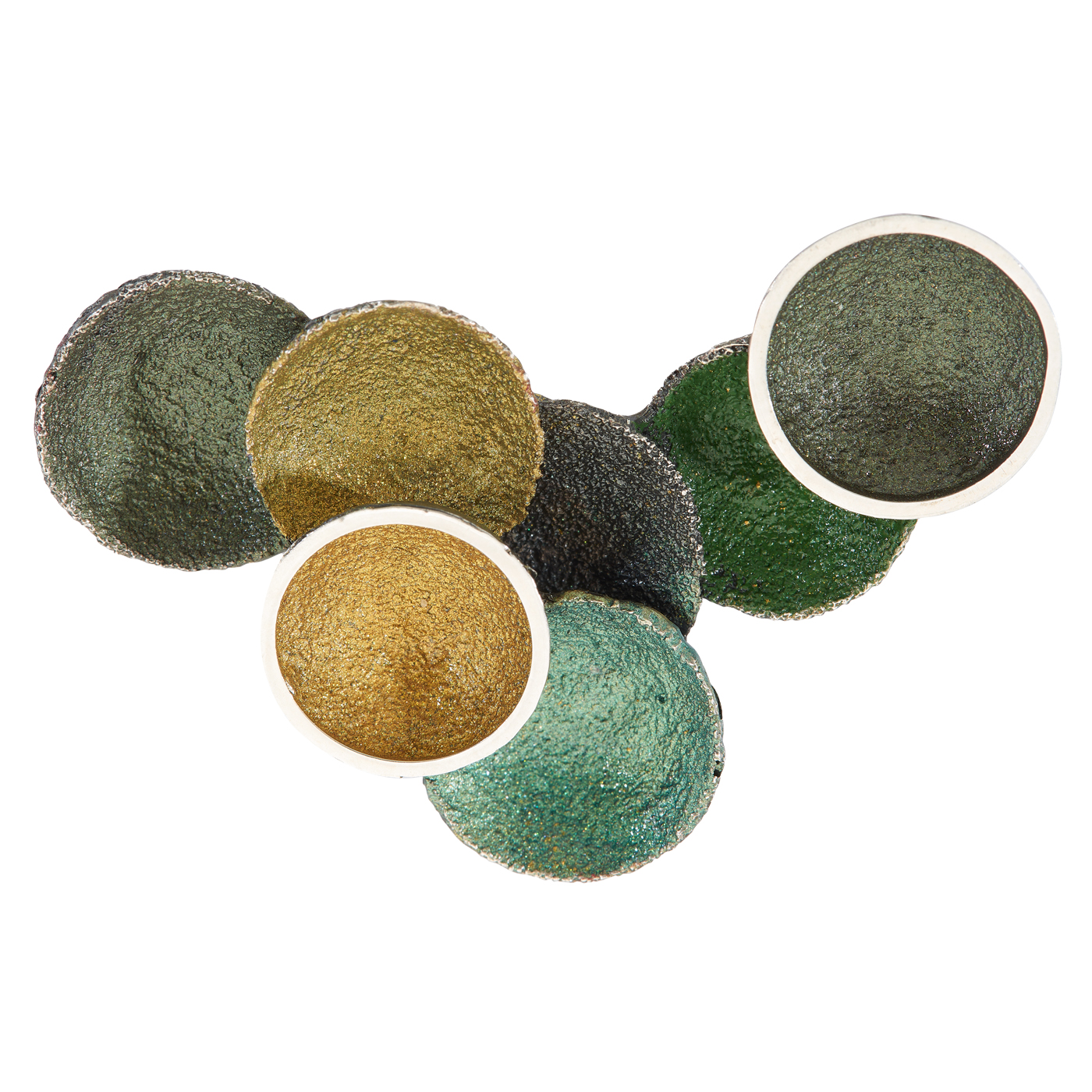 Anhänger, 925Ag, Farbpigmente multicolor grün - 1 Stück