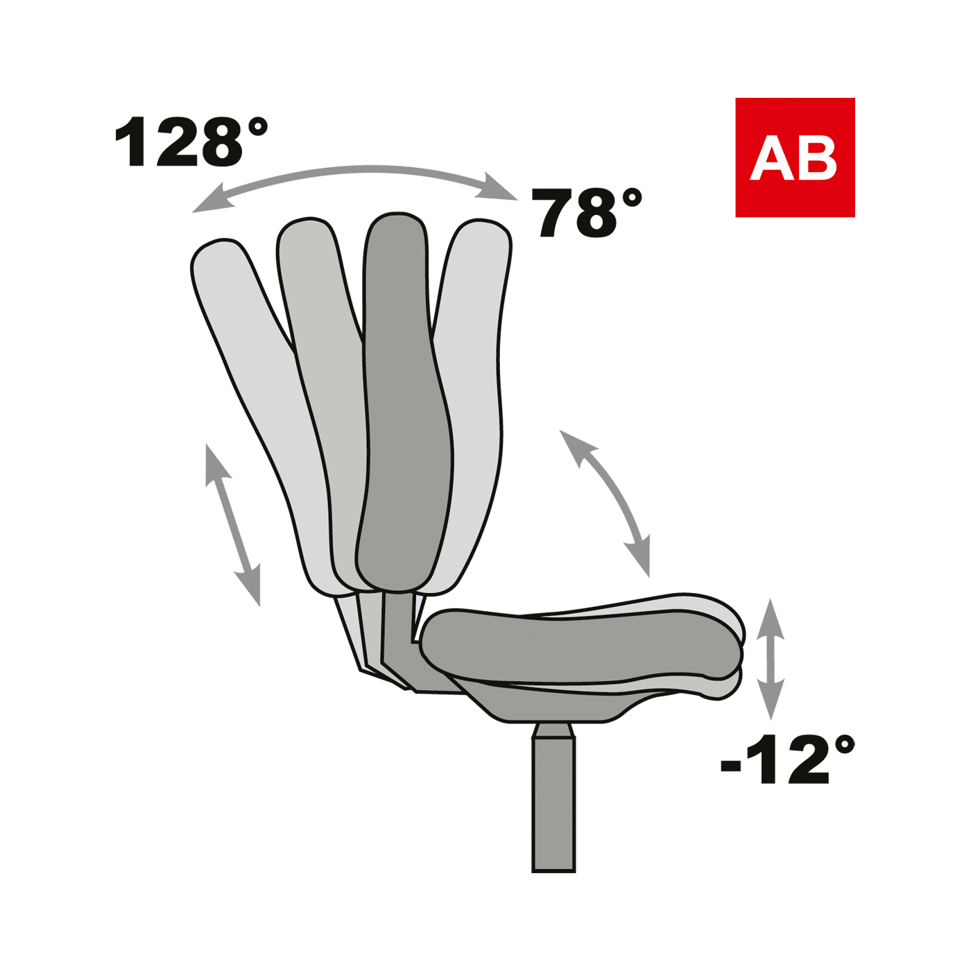 Tec profile Swivel Chair, AB, Artificial Leather Black - 1 piece