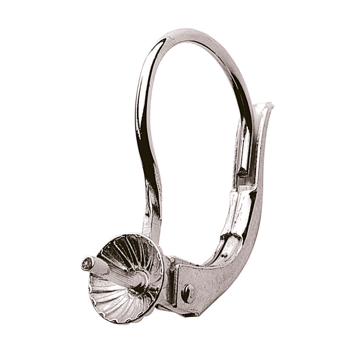 Patentbrisur, 925 Ag, 8,5 x 13,5 mm, mit Perlschale, ø 4 mm - 1 Stück Patentbrisur, 925 Ag, 8,5 x 13,5 mm, mit Perlschale, ø 4 mm - 1 Stück