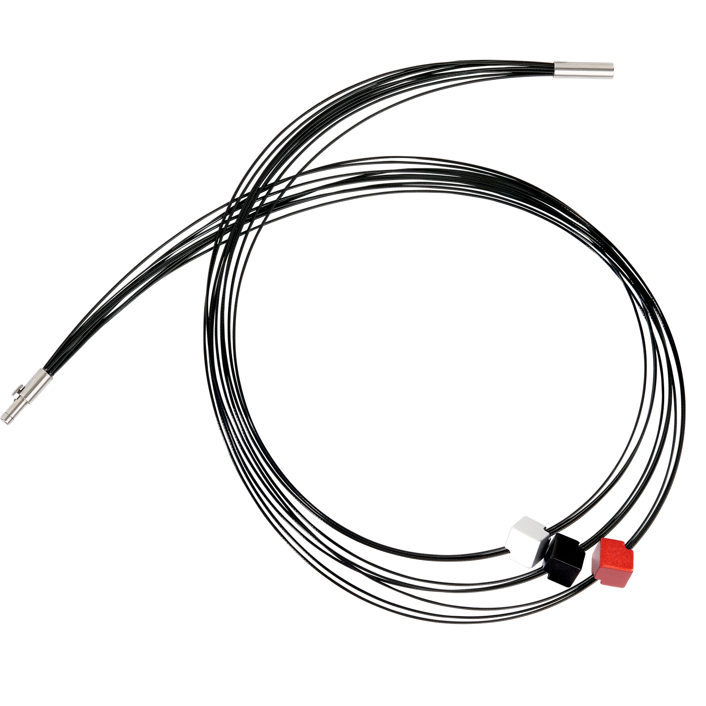 Collier, ES-Spiral mit DPC, 9-rhg, 45,5 cm, elox. Alu-Würfel - 1 Stück