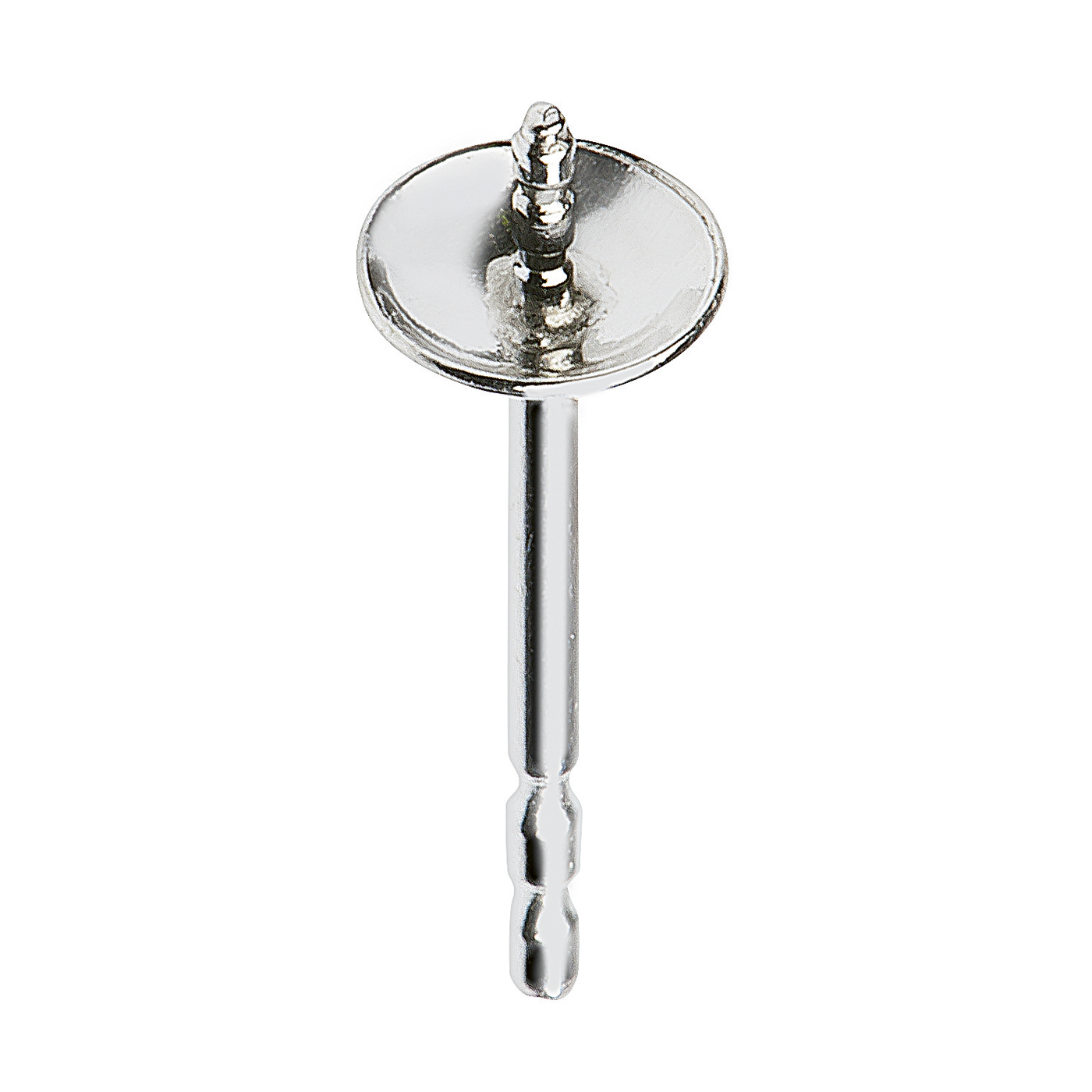 Ohrstecker, 925 Ag, mit Perlschale glatt, ø 4 mm - 1 Stück Ohrstecker, 925 Ag, mit Perlschale glatt, ø 4 mm - 1 Stück